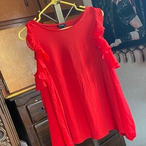 Brand new with the tags  Red Ruffle Blouse